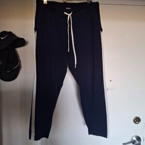 OLSEN pants LISA straight fit WITH DECORATIVE TAPE - navy SIZE M (10)
